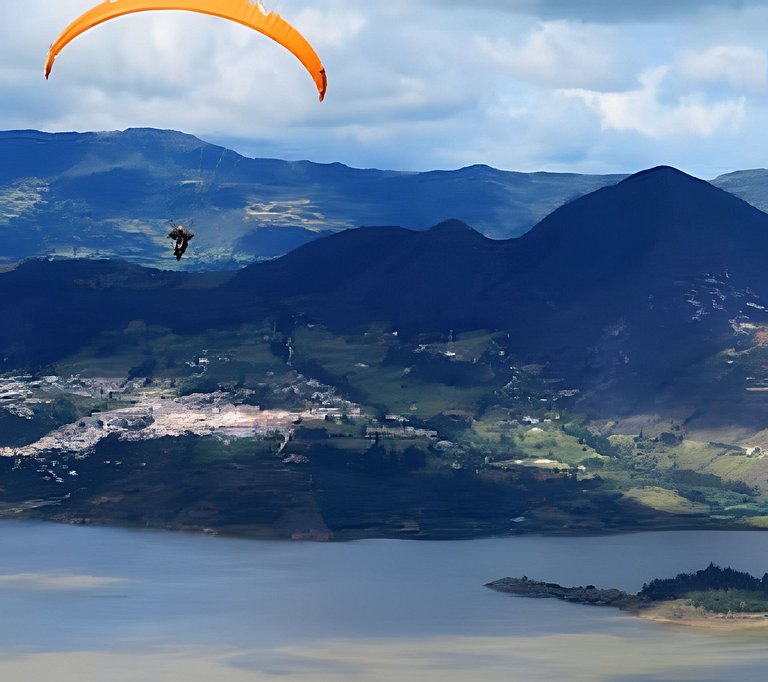 Cabaña vista al lago Tominé y Naturaleza Guatavita